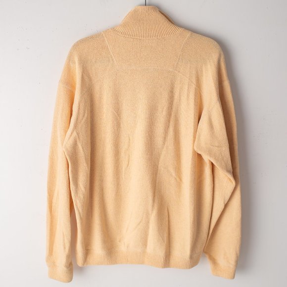 Tommy Bahama Yellow 1/4 Zip Long Sleeve Cotton Sweater Large - Picture 6 of 8